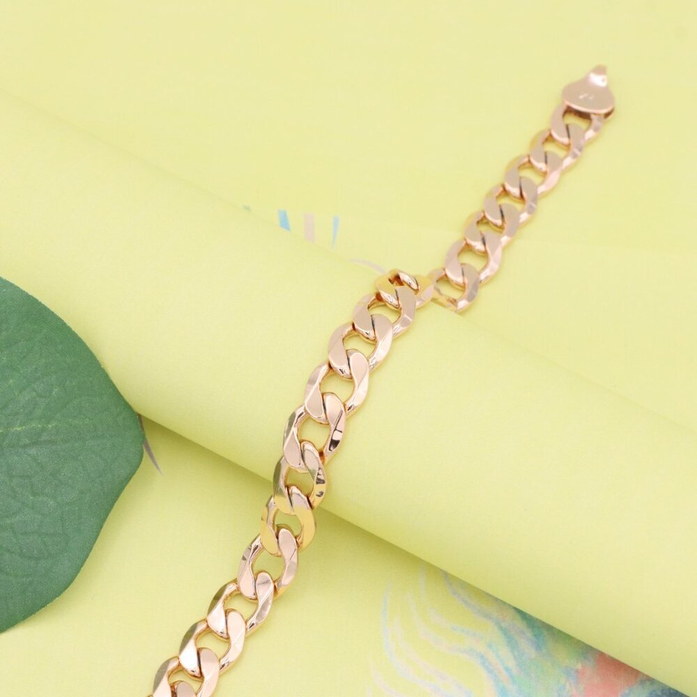 "Chunky Rose Gold Link Chain Bracelet in High Quality Brass, XPBL1154 - Picture 2 of 12